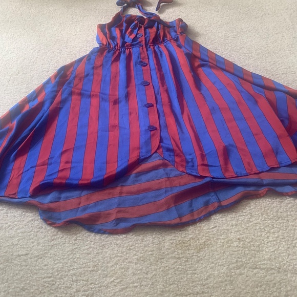 Red and Blue Stripe Halter Dress - Picture 13 of 16